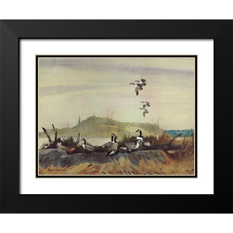 The Exploring Party Black Modern Wood Framed Art Print with Double Matting by Mason, Roy M.