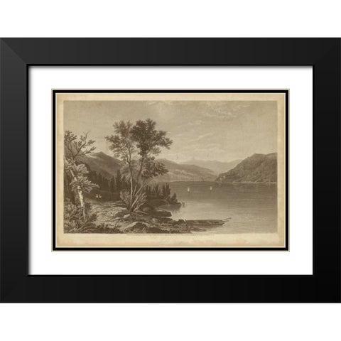 Lake George Black Modern Wood Framed Art Print with Double Matting by R. Hinshelwood