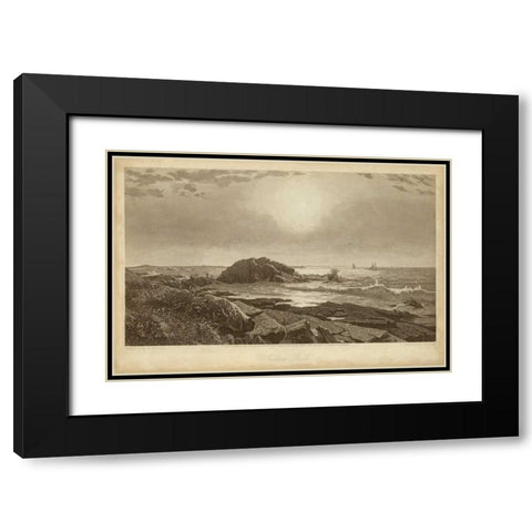 Indian Rock Black Modern Wood Framed Art Print with Double Matting by R. Hinshelwood
