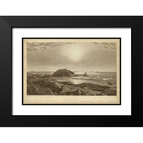 Indian Rock Black Modern Wood Framed Art Print with Double Matting by R. Hinshelwood