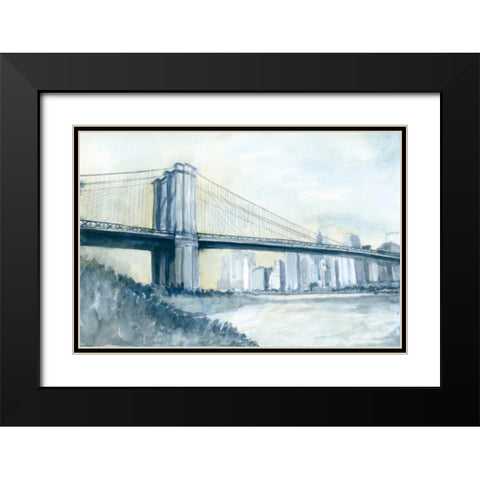 City Bridge I Black Modern Wood Framed Art Print with Double Matting by Meagher, Megan