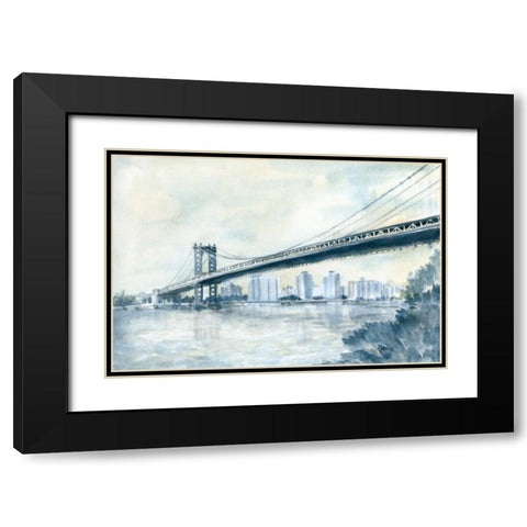 City Bridge II Black Modern Wood Framed Art Print with Double Matting by Meagher, Megan
