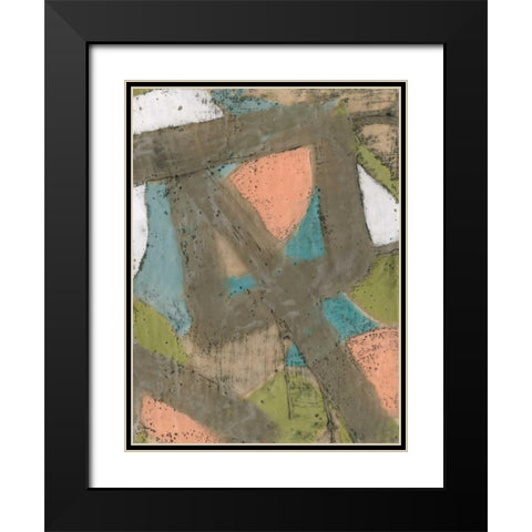 Bold Pastels I Black Modern Wood Framed Art Print with Double Matting by Goldberger, Jennifer