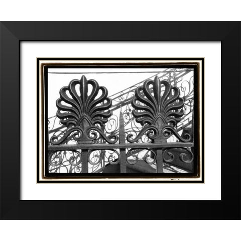 Wrought Iron Elegance I Black Modern Wood Framed Art Print with Double Matting by DeNardo, Laura