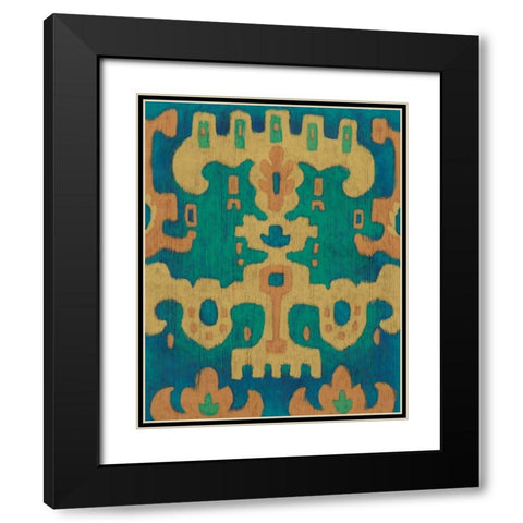 Sunset Ikat II Black Modern Wood Framed Art Print with Double Matting by Zarris, Chariklia