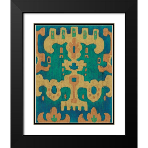 Sunset Ikat II Black Modern Wood Framed Art Print with Double Matting by Zarris, Chariklia