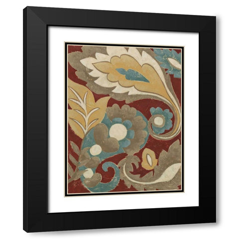 Provincial Paisley I Black Modern Wood Framed Art Print with Double Matting by Zarris, Chariklia