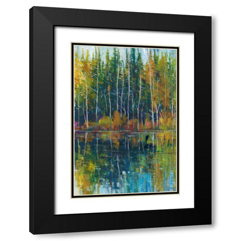 Pine Reflection I Black Modern Wood Framed Art Print with Double Matting by OToole, Tim