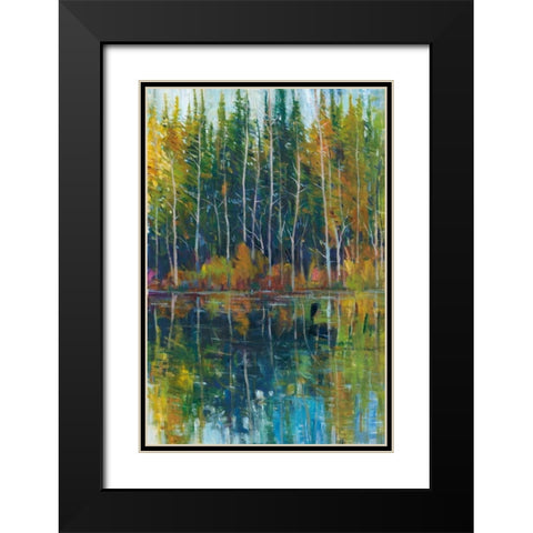 Pine Reflection I Black Modern Wood Framed Art Print with Double Matting by OToole, Tim