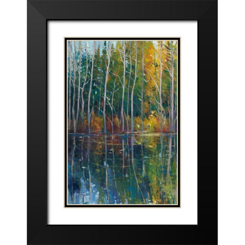 Pine Reflection II Black Modern Wood Framed Art Print with Double Matting by OToole, Tim