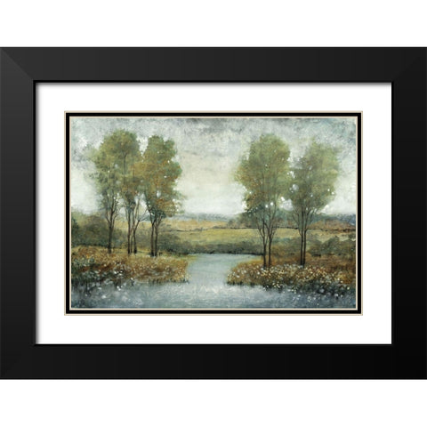 Stream Side II Black Modern Wood Framed Art Print with Double Matting by OToole, Tim