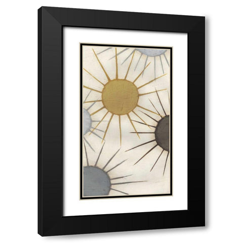 Starburst Triptych I Black Modern Wood Framed Art Print with Double Matting by Vess, June Erica