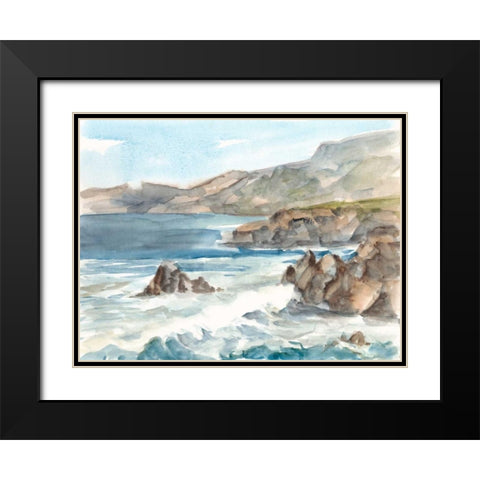 Coastal Watercolor II Black Modern Wood Framed Art Print with Double Matting by Harper, Ethan