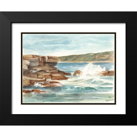 Coastal Watercolor III Black Modern Wood Framed Art Print with Double Matting by Harper, Ethan