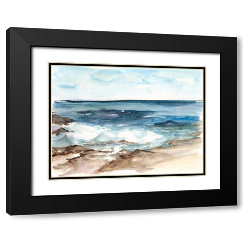 Coastal Watercolor V Black Modern Wood Framed Art Print with Double Matting by Harper, Ethan