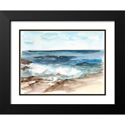 Coastal Watercolor V Black Modern Wood Framed Art Print with Double Matting by Harper, Ethan