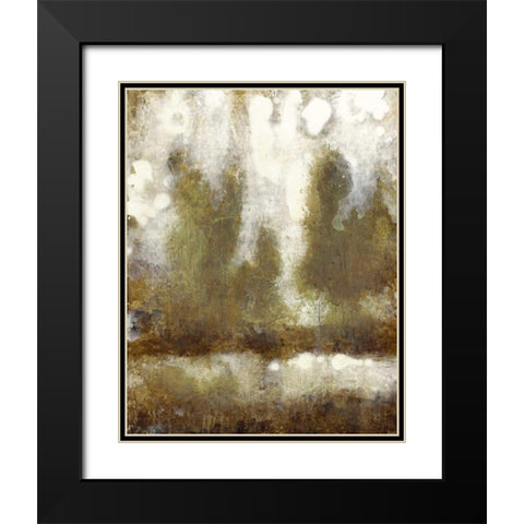 Gilded Tree Silhouette I Black Modern Wood Framed Art Print with Double Matting by OToole, Tim