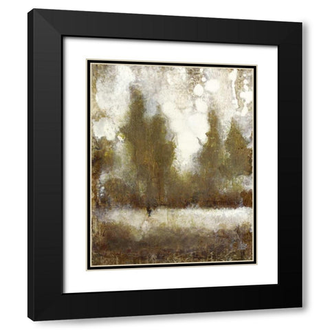 Gilded Tree Silhouette II Black Modern Wood Framed Art Print with Double Matting by OToole, Tim