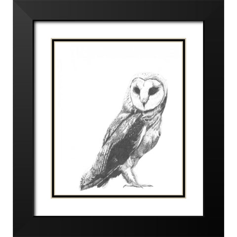 Wildlife Snapshot- Owl Black Modern Wood Framed Art Print with Double Matting by McCavitt, Naomi