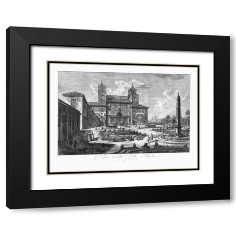 Veduta della Villa Medici Black Modern Wood Framed Art Print with Double Matting by Piranesi
