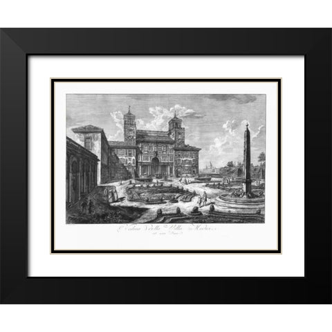 Veduta della Villa Medici Black Modern Wood Framed Art Print with Double Matting by Piranesi