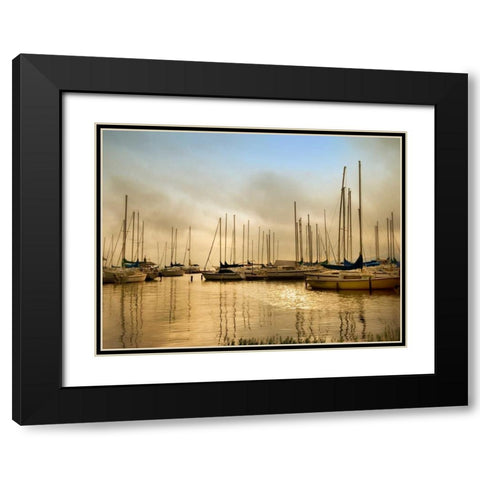 Morning Fog Black Modern Wood Framed Art Print with Double Matting by Head, Danny