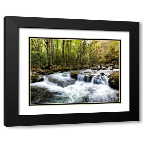 Waterslide Black Modern Wood Framed Art Print with Double Matting by Head, Danny
