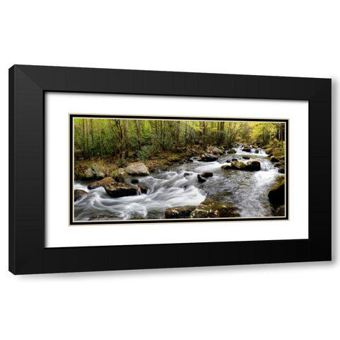 Up the Creek Panorama Black Modern Wood Framed Art Print with Double Matting by Head, Danny
