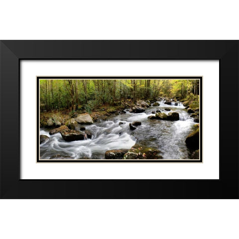 Up the Creek Panorama Black Modern Wood Framed Art Print with Double Matting by Head, Danny