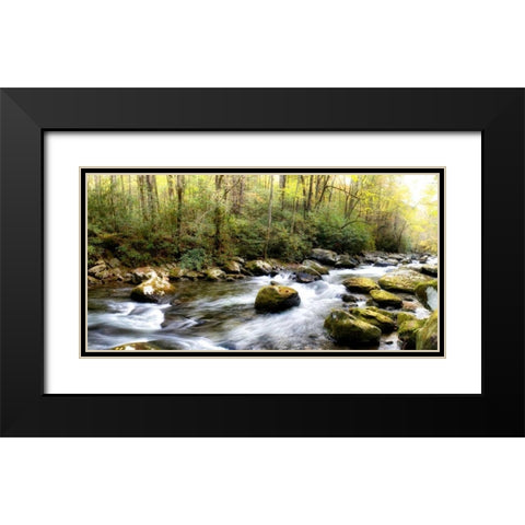 Riverside Panorama Black Modern Wood Framed Art Print with Double Matting by Head, Danny