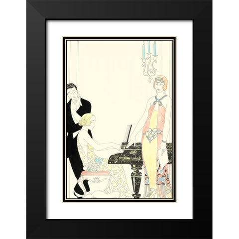 Arte Deco Fashion I Black Modern Wood Framed Art Print with Double Matting by Unknown