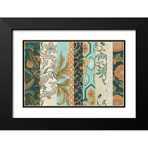 Textile Strata II Black Modern Wood Framed Art Print with Double Matting by Vess, June Erica