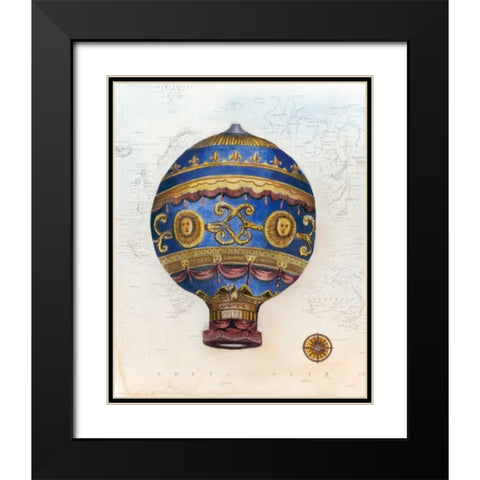 Vintage Hot Air Balloons V Black Modern Wood Framed Art Print with Double Matting by McCavitt, Naomi