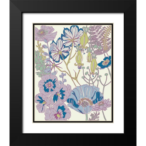 Graphic Garden III Black Modern Wood Framed Art Print with Double Matting by Zarris, Chariklia