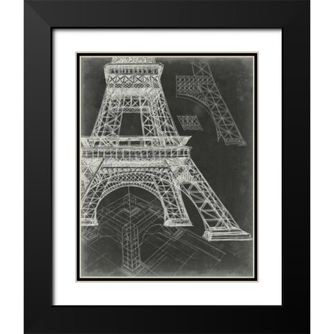 Iconic Blueprint II Black Modern Wood Framed Art Print with Double Matting by Harper, Ethan