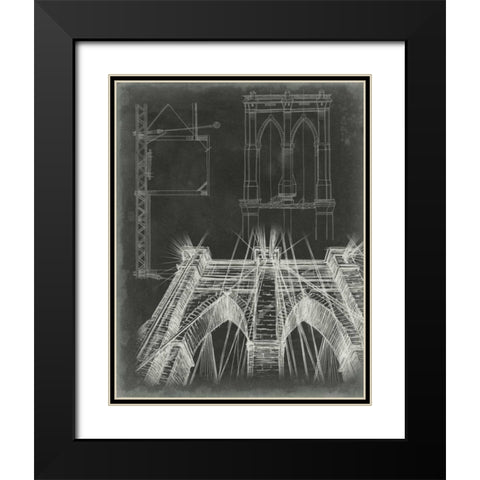 Iconic Blueprint IV Black Modern Wood Framed Art Print with Double Matting by Harper, Ethan