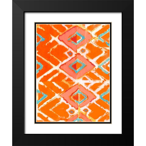 Orange Tribal I Black Modern Wood Framed Art Print with Double Matting by Fuchs, Jodi