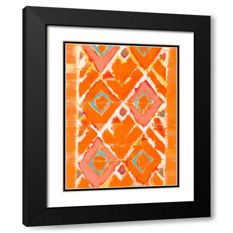 Orange Tribal II Black Modern Wood Framed Art Print with Double Matting by Fuchs, Jodi
