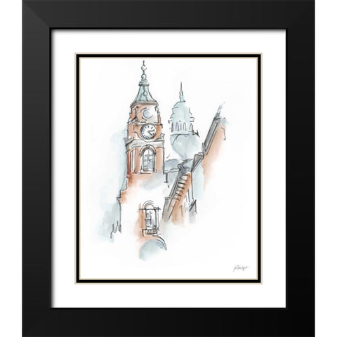 European Watercolor Sketches I Black Modern Wood Framed Art Print with Double Matting by Harper, Ethan