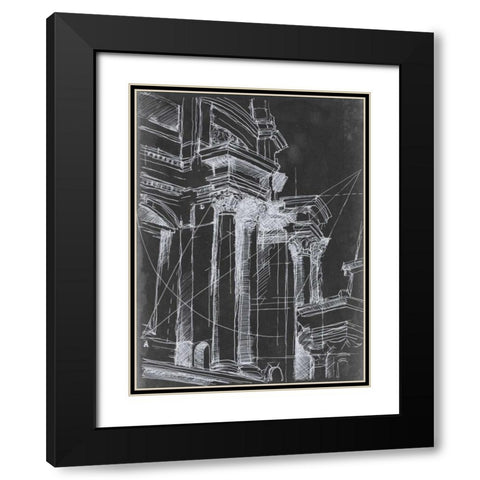 Architectural Schematic I Black Modern Wood Framed Art Print with Double Matting by Harper, Ethan