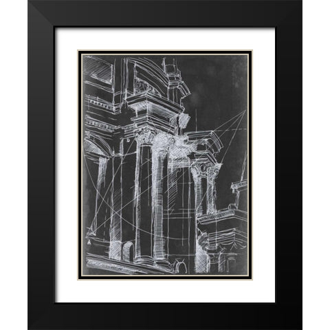 Architectural Schematic I Black Modern Wood Framed Art Print with Double Matting by Harper, Ethan