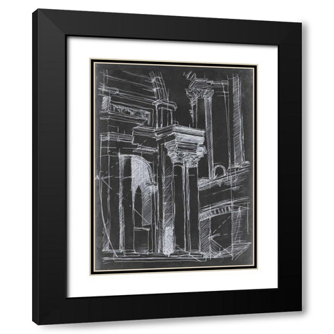 Architectural Schematic II Black Modern Wood Framed Art Print with Double Matting by Harper, Ethan