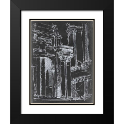 Architectural Schematic II Black Modern Wood Framed Art Print with Double Matting by Harper, Ethan