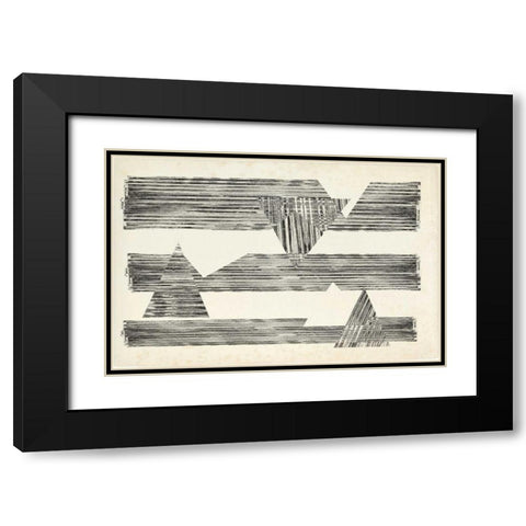 Stagger Triangles II Black Modern Wood Framed Art Print with Double Matting by Goldberger, Jennifer