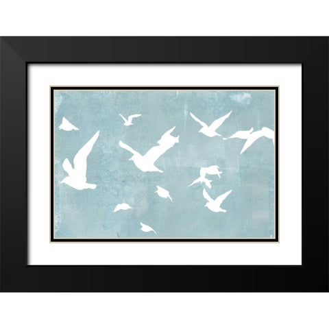 Silhouettes in Flight I Black Modern Wood Framed Art Print with Double Matting by Goldberger, Jennifer