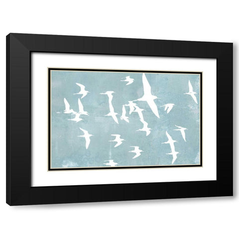 Silhouettes in Flight II Black Modern Wood Framed Art Print with Double Matting by Goldberger, Jennifer