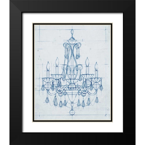 Chandelier Draft III Black Modern Wood Framed Art Print with Double Matting by Harper, Ethan