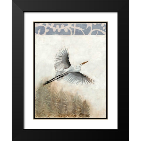 Waterbirds in Mist I Black Modern Wood Framed Art Print with Double Matting by McCavitt, Naomi