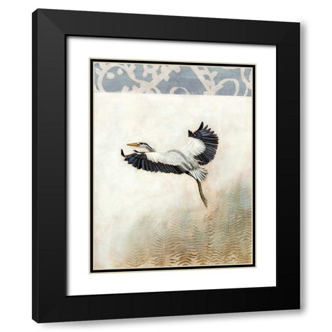Waterbirds in Mist IV Black Modern Wood Framed Art Print with Double Matting by McCavitt, Naomi