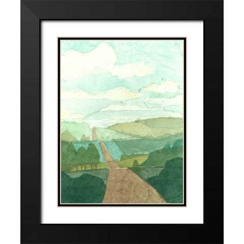 Countryside Collage II Black Modern Wood Framed Art Print with Double Matting by Meagher, Megan